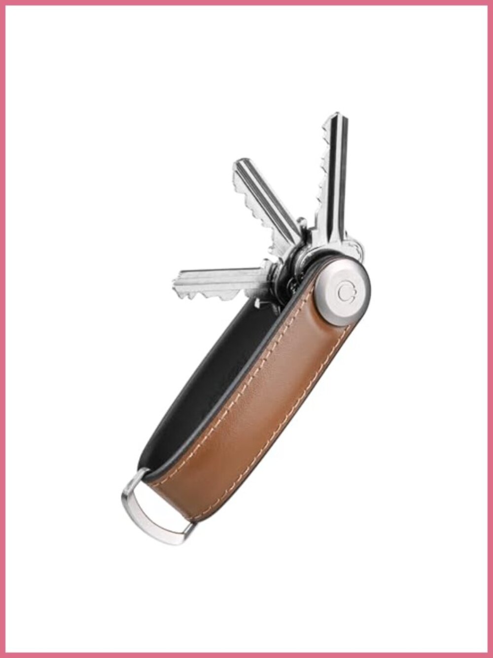 Nappa Leather Key Organizer Slim Quiet Locking Mechanism